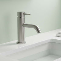 Brushed Stainless Steel Single Lever Basin Mixer Deck Mounted