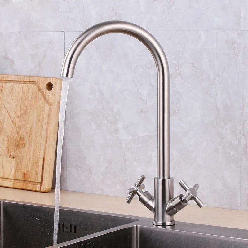 Premium Stainless Steel Kitchen Mixer Tap with Black Accent - 100cm