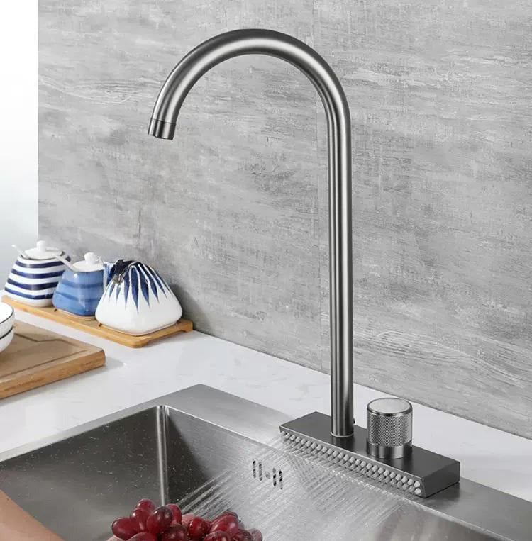 Kitchen Tap Gunmetal Grey with Wide Outlet Waterfall