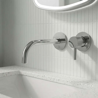 Knurled handle 2 hole basin tap chrome Main image
