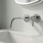 Knurled handle 2 hole basin tap chrome