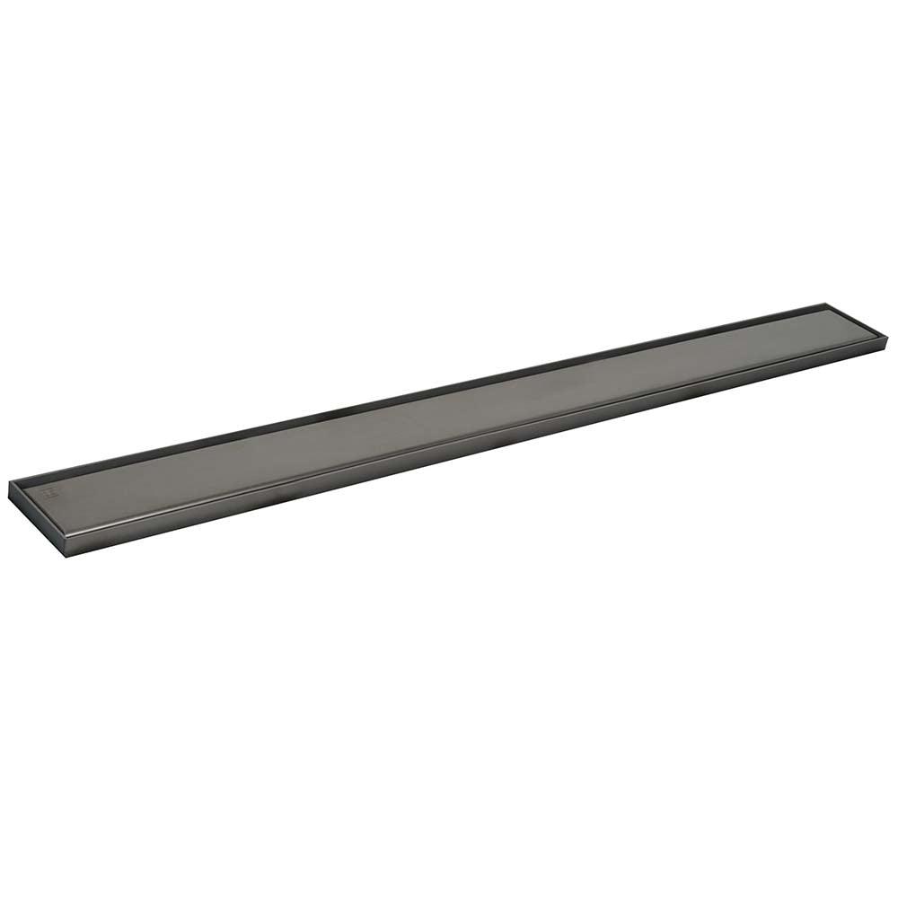 linear shower drain black