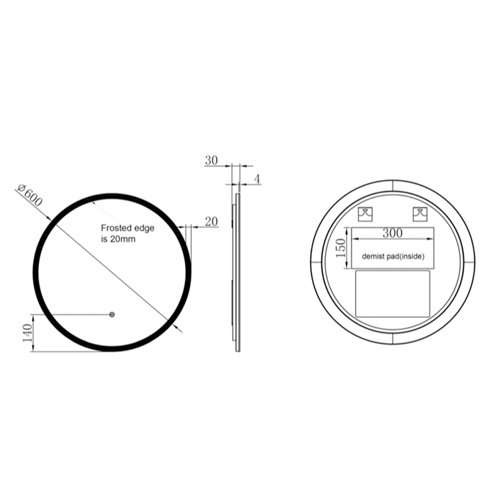 circular bathroom mirror with light