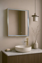Luca Bathroom Mirror Cabinet with LED Light, Sensor and Shaver Socket - 500x700mm