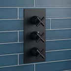 Matt Black 3 Outlet Concealed Thermostatic Shower Mixer Valve