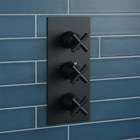 Matt Black 3 Outlet Concealed Thermostatic Shower Mixer Valve