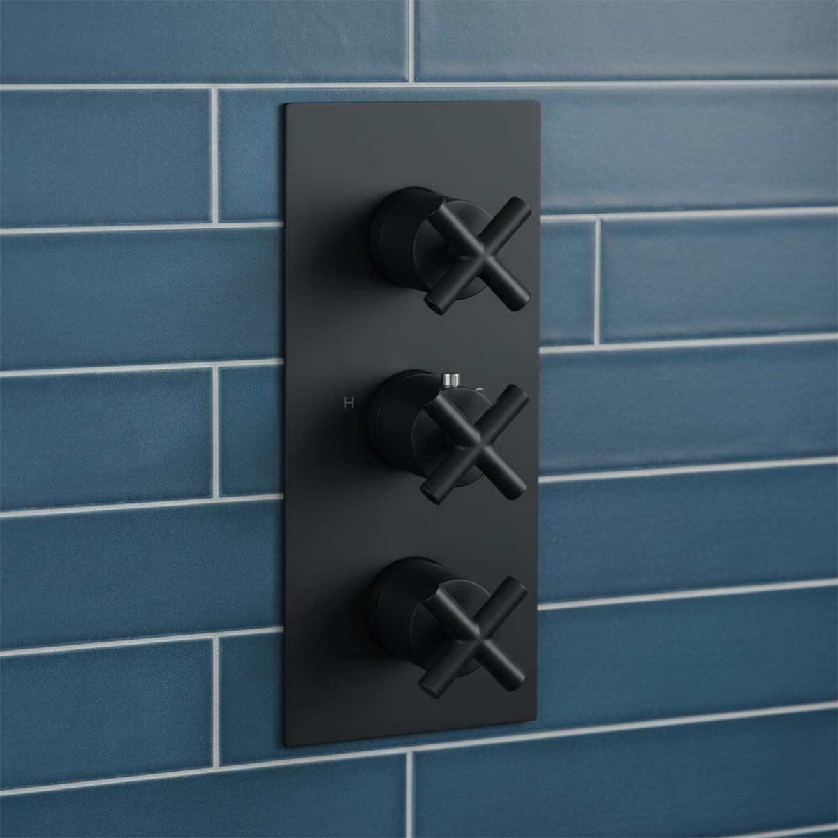 Matt Black 3 Outlet Concealed Thermostatic Shower Mixer Valve