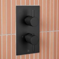 Matt Black Concealed 2 Outlet Shower Valve 