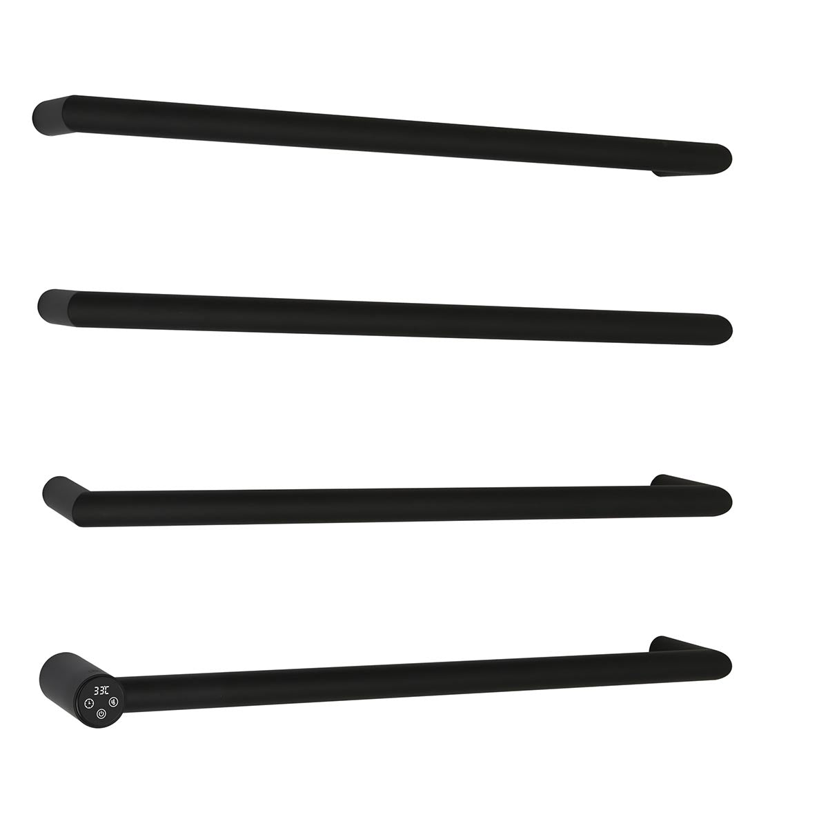 Matt Black Round Bar Heated Dry Electric Towel Rail
