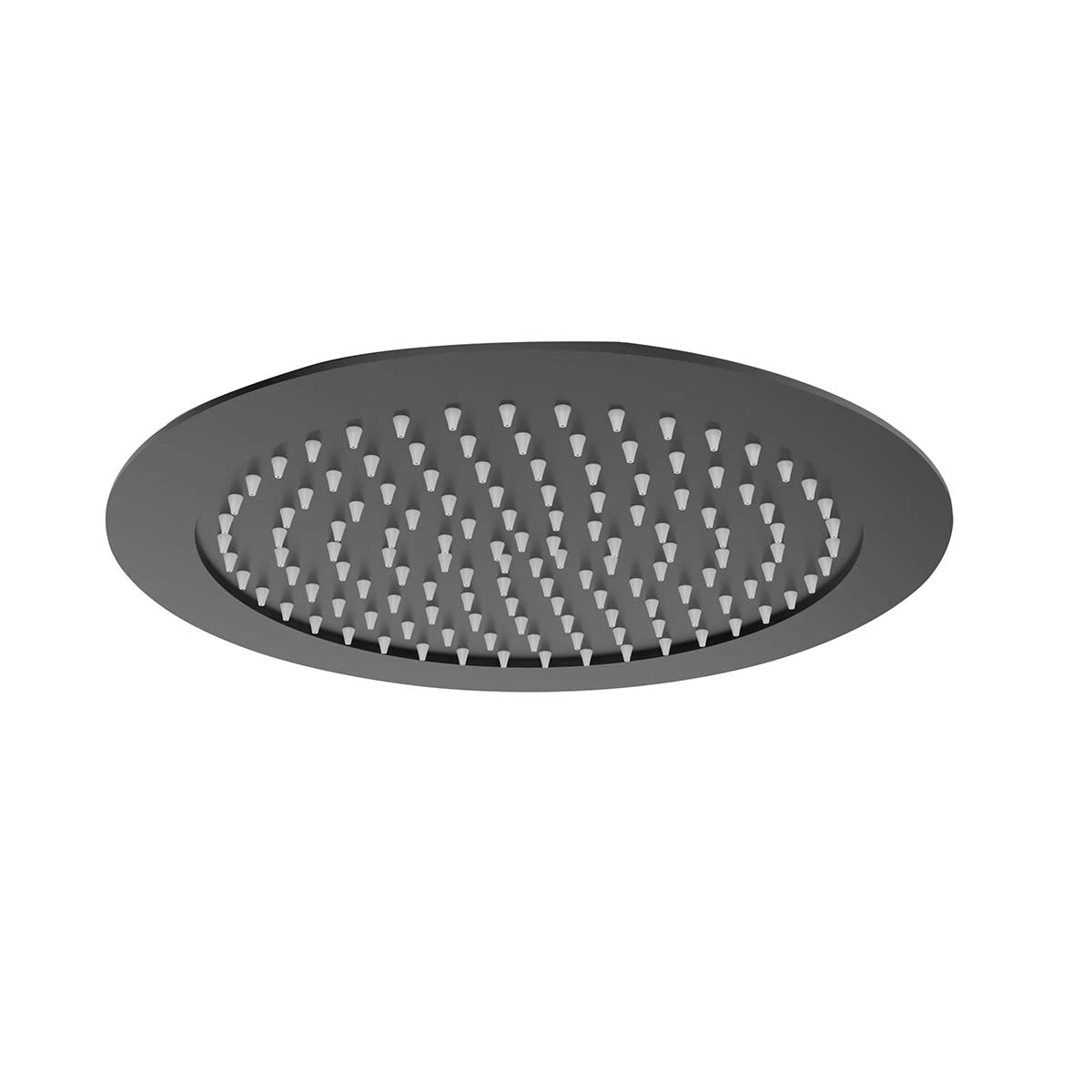 Matt Black Round Shower Head Ceiling Mounted - 300mm