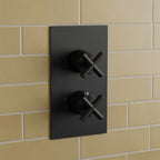 Matt Black Single Outlet Concealed Thermostatic Shower Mixer Valve