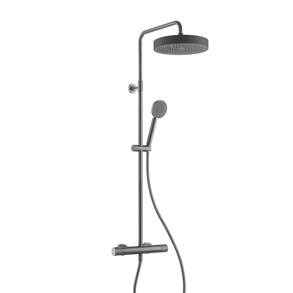 Matt Black Thermostatic Exposed Shower System