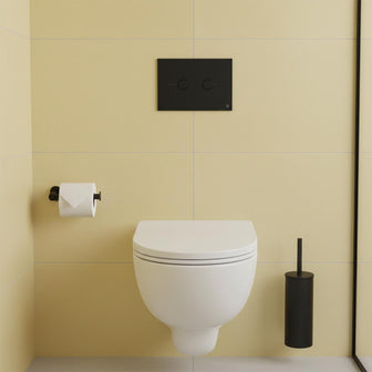 Matt Black Toilet Flush Plate Main image