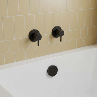 Matt Black Wall Mounted Bath Side Valves Main image