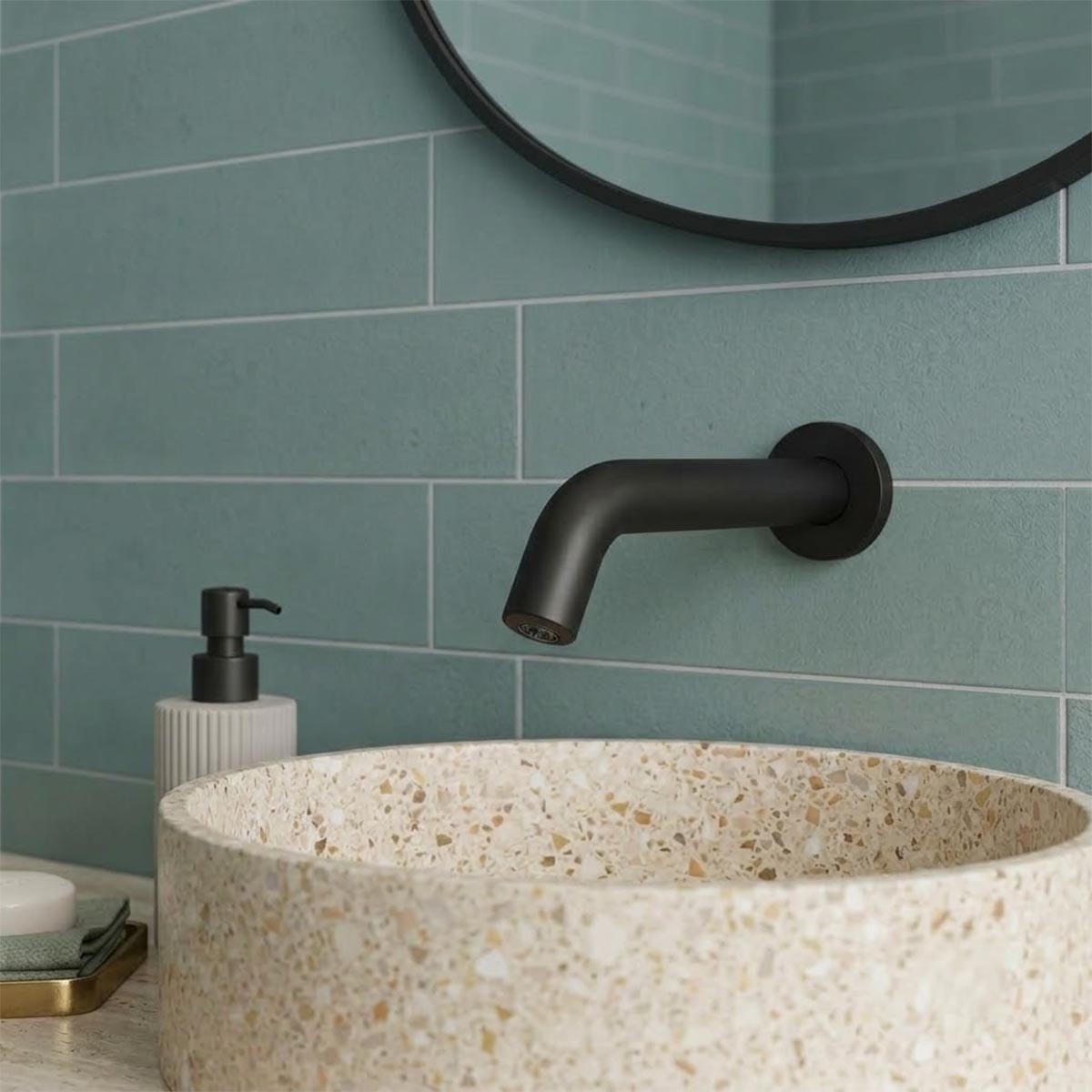 Matt black automatic tap