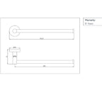 Straight Towel Bar Holder  300mm - Matt Black