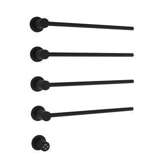 PrimeHeat Matt Black Electric Open Ended Heated Towel Bars Secondary image