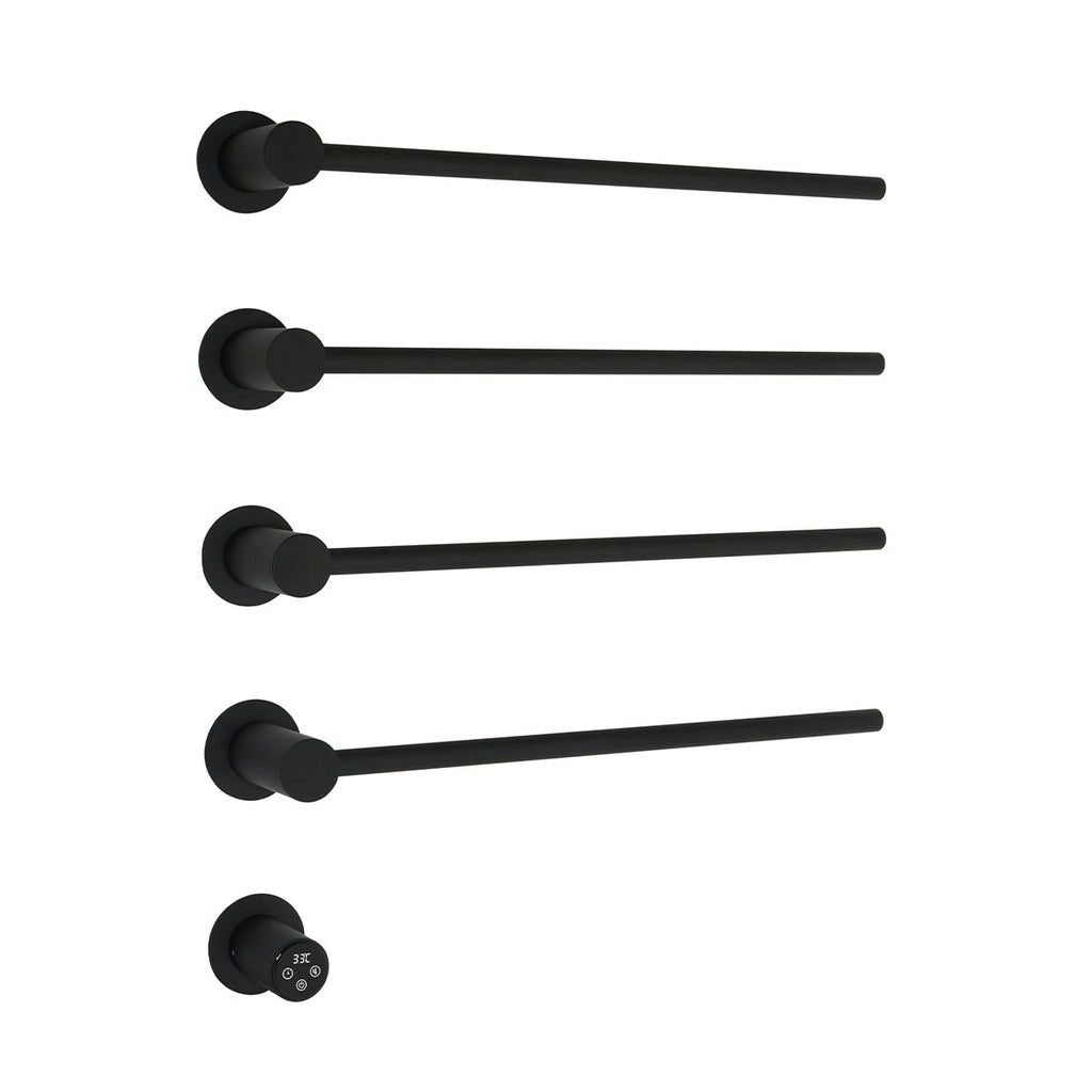 Matt black electric towel warmer bar
