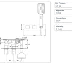 Matt black shower valve handset wall mounted