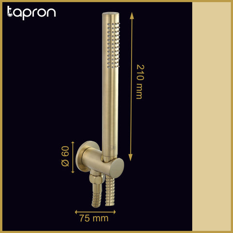 Brushed Brass Metal Hose Shower Kit-Tapron