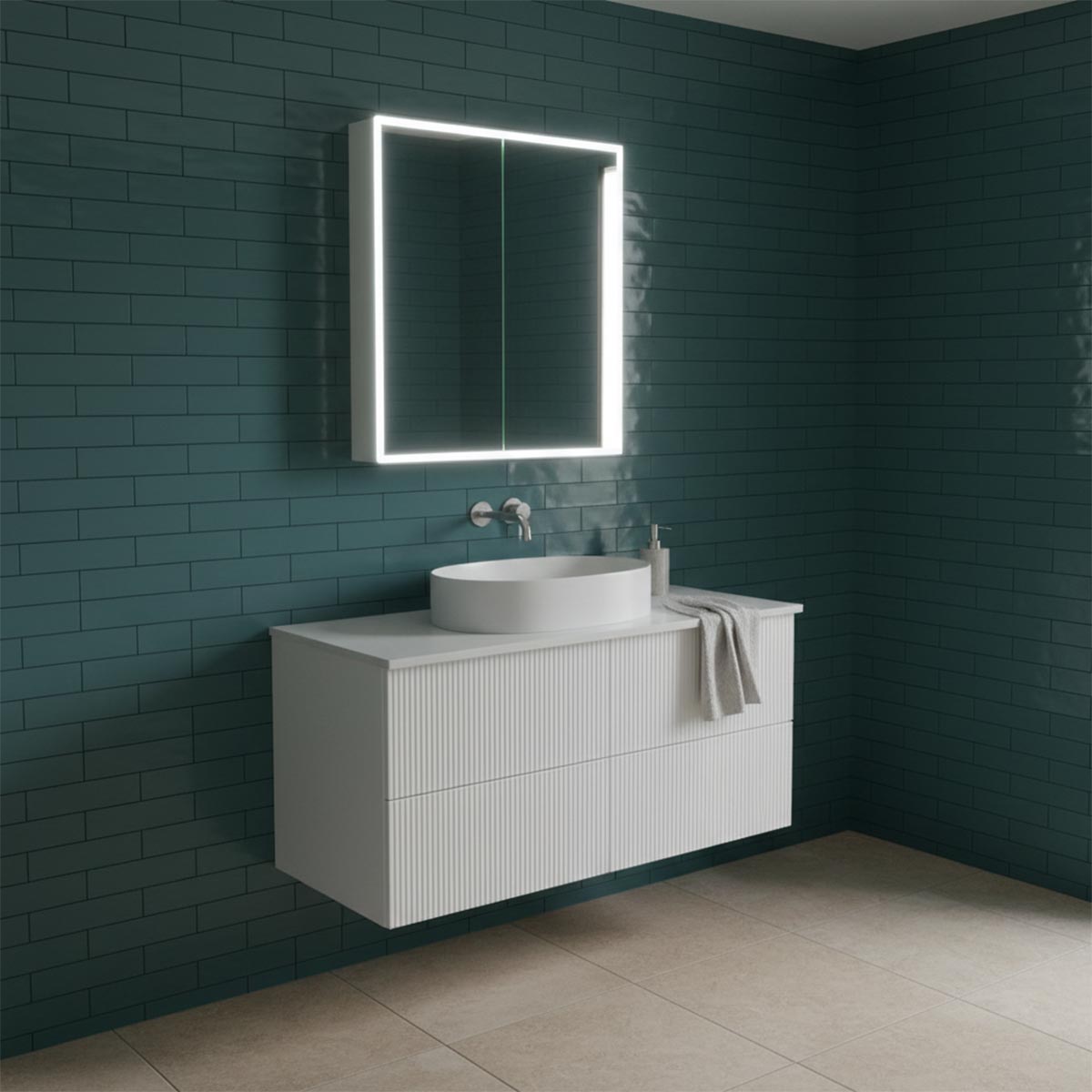 Heated Mirror Cabinet with Light and Shaver Socket - 600x700mm