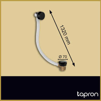 Exofil Overflow Bath Filler with Click Clack Waste - Matt Black Secondary image