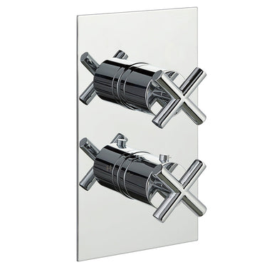 Modern Chrome Thermostatic Shower Mixer Valve with 2 Outlets
