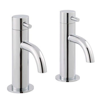 Modern Deck Mounted Basin Pillar Taps – Chrome Secondary image