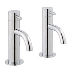 Modern Deck Mounted Basin Pillar Taps – Chrome
