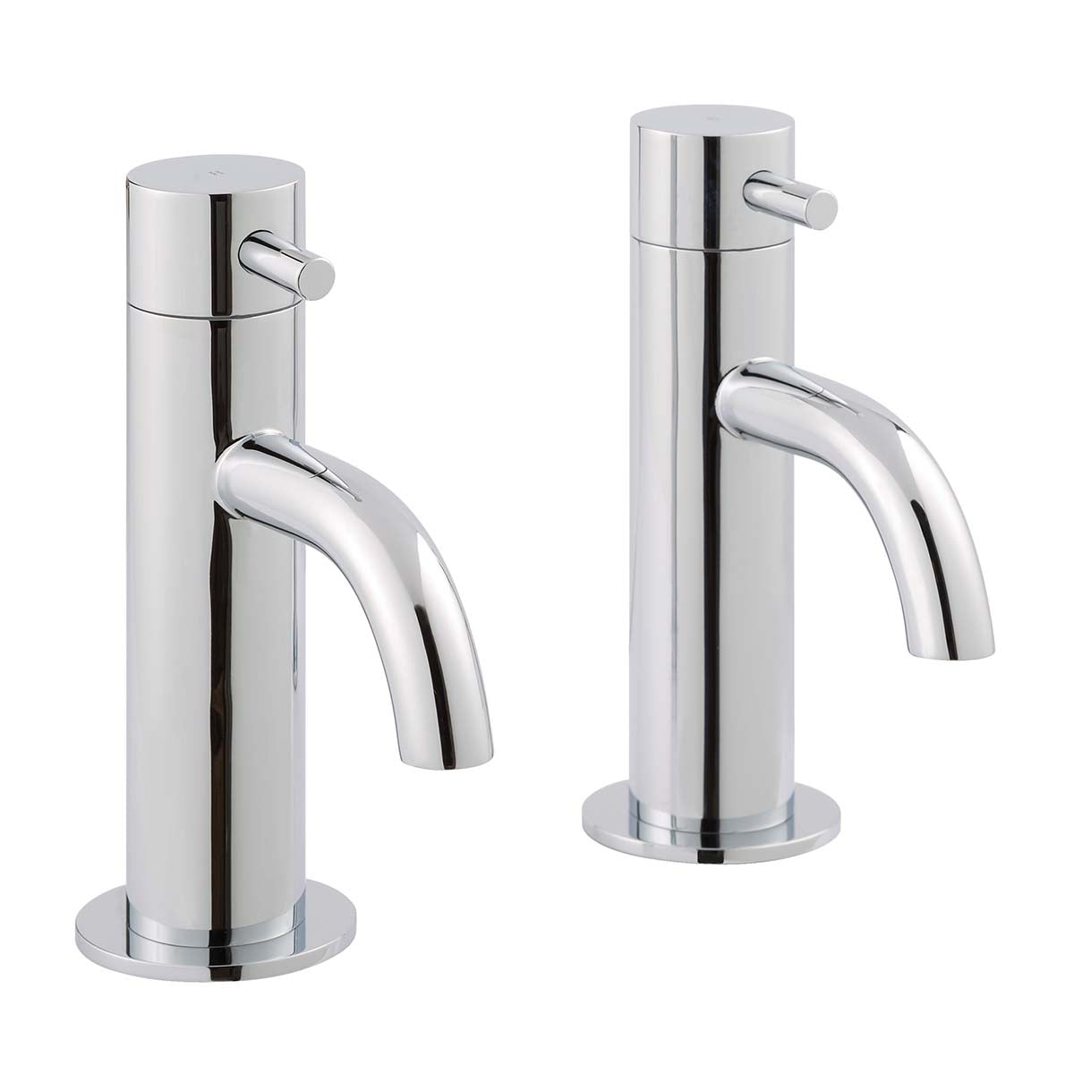 Modern Deck Mounted Basin Pillar Taps – Chrome