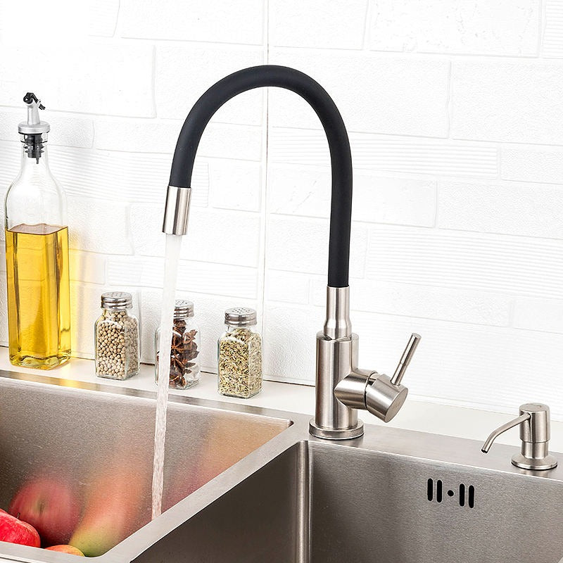 Modent Kitchen Tap Modern Kitchen Taps | Brushed Steel Taps | Tapron UK