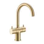 Mono basin tap with two levers - brushed brass