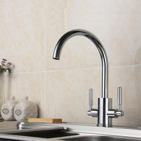 Monobloc Kitchen Mixer Taps, Dual Handle - Chrome Finish
