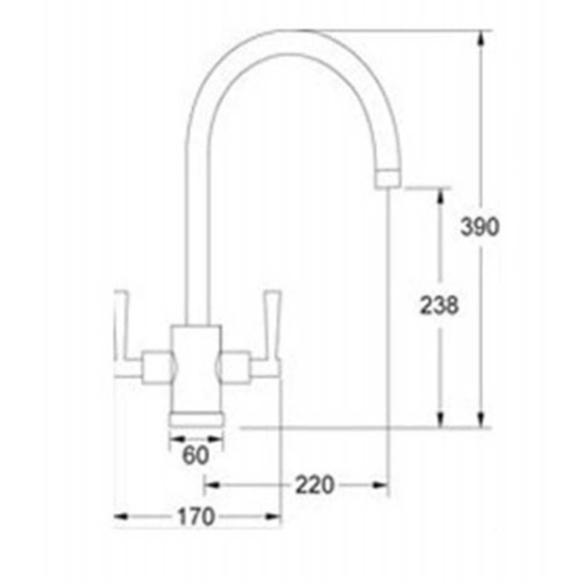 Technical Drawing  Kitchen Mixer Taps
