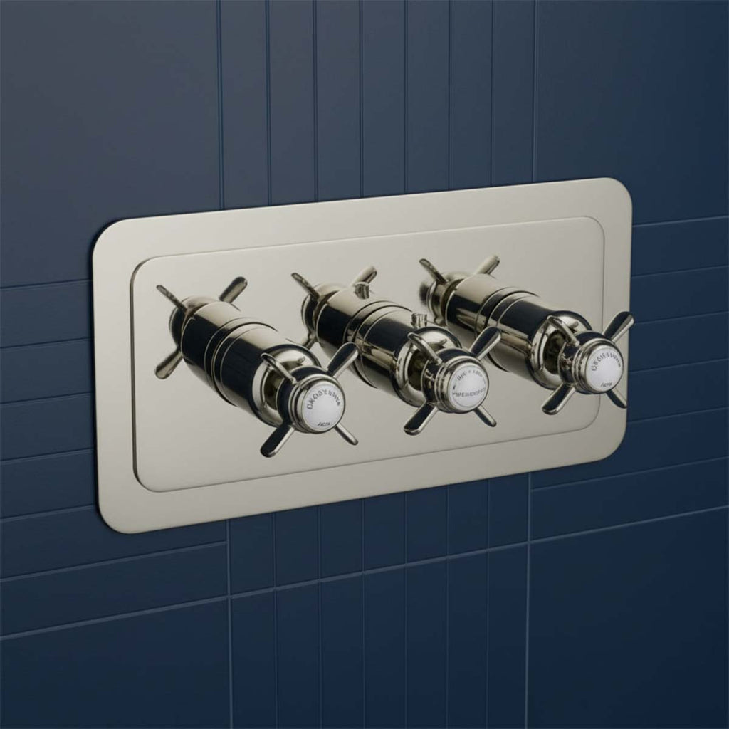 Nickel Traditional 2 Outlet Concealed Mixer Valve