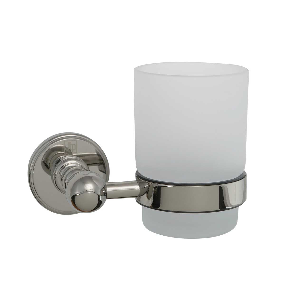 Nickel Tumbler Holder with Frosted Glass