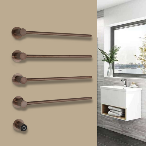 Brushed Bronze Open End Heated Towel Bars