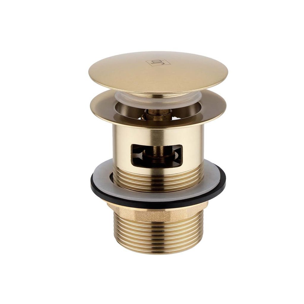 Pop Up Bath Waste with Encapsulated Overflow for Freestanding Bath - brushed brass