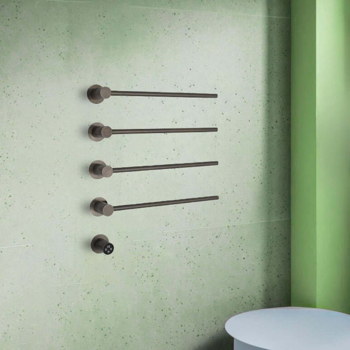 black electric towel rail bars with timer