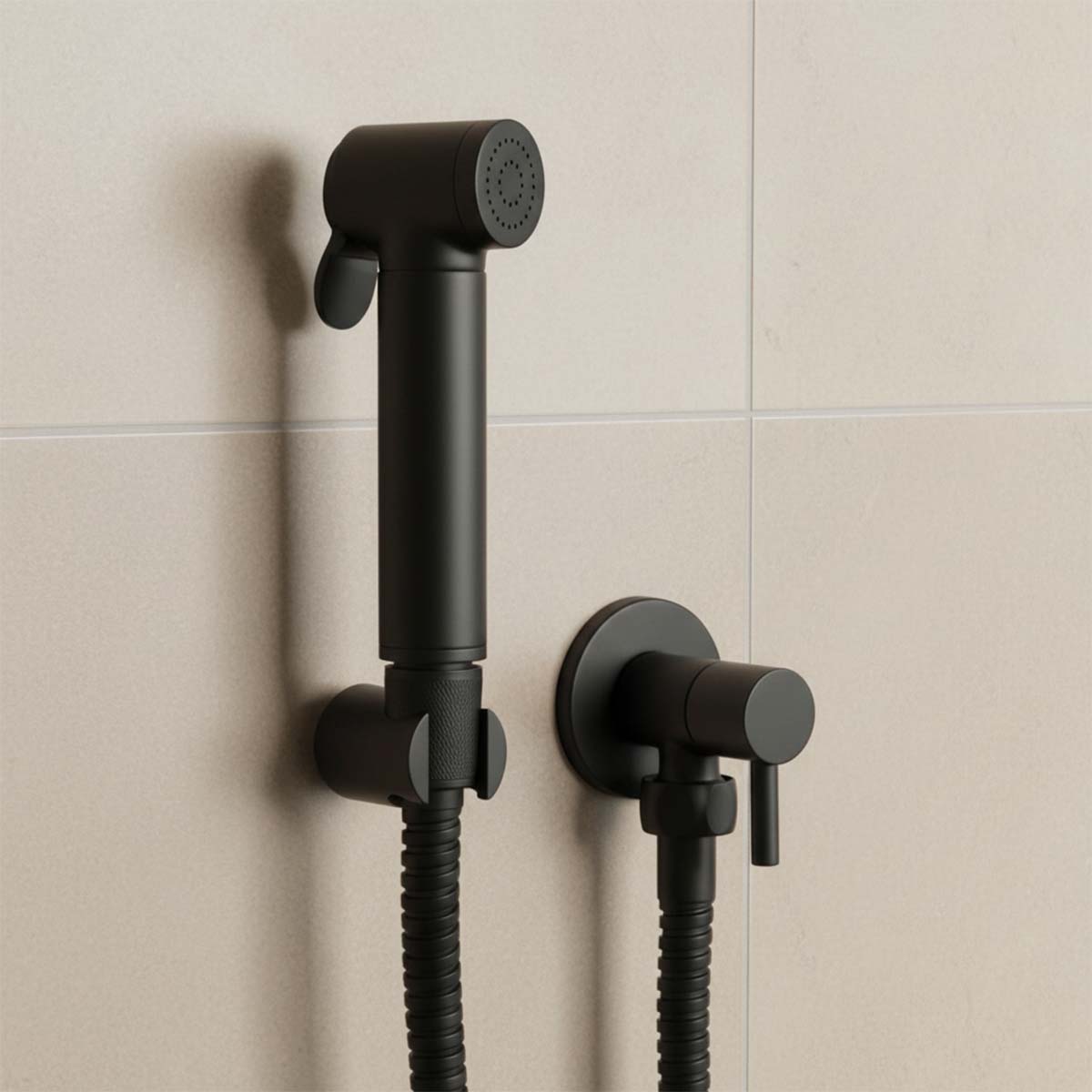 Black Douche Shower Spray Kit - Matt Finish