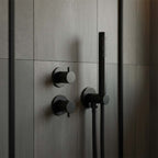 Brushed Black Thermostatic Concealed 2 Outlet Shower Valve