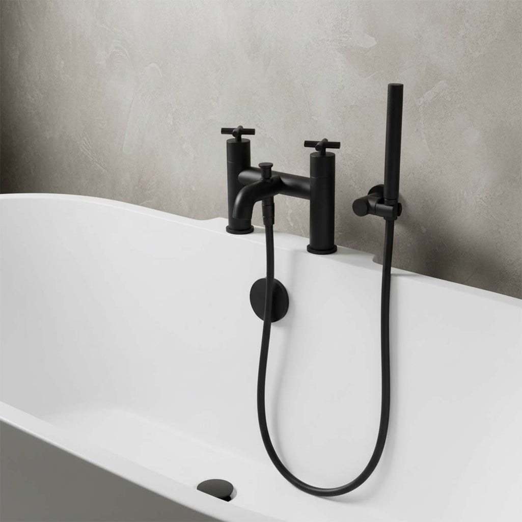 matt black bath shower mixer tap 