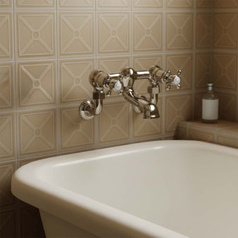 Traditional Wall Mounted Bath Filler Tap - Brushed Nickel Secondary image