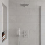 Concealed 2 Outlet Thermostatic Shower Valve, Fixed Showerhead and Handset Pack - Chrome