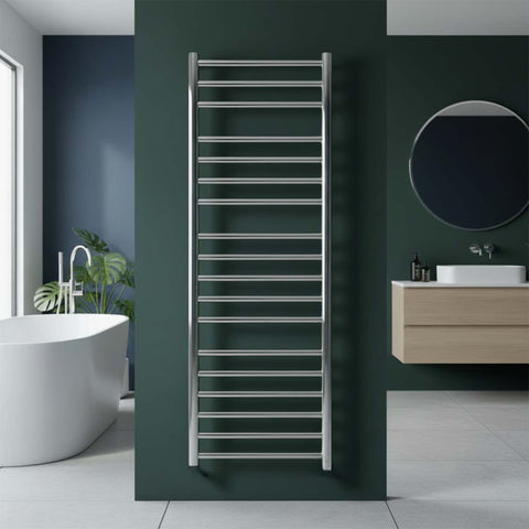 Stainless Steel Dual Fuel Towel Rail with Chrome Finish - 1200mm x 500mm
