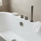 Pullout Shower Handhead with Overflow Waste Drainer - Brushed Black