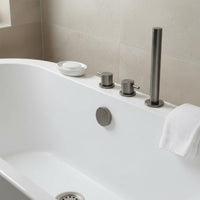 Pullout Shower Handhead with Overflow Waste Drainer - Brushed Black