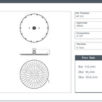 Rain Chrome Round Shower Head - 300mm technical details