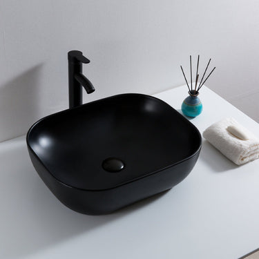 Rectangular Bathroom Countertop Basin - Matt Black
