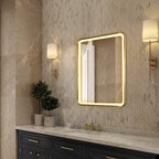 Rectangular LED Bathroom Mirror with Demister and Touch Sensor
